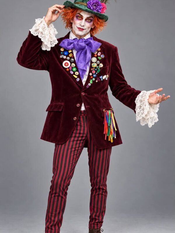 Hullu kübarsepa kostüüm, madhatter, alice imedemaal kostüüm