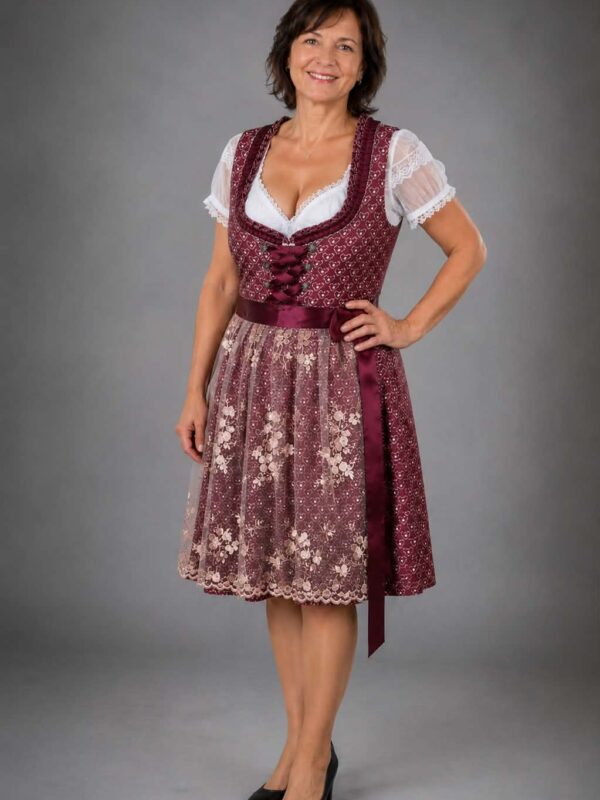 tumepunane pitsiline oktoberfesti kleit